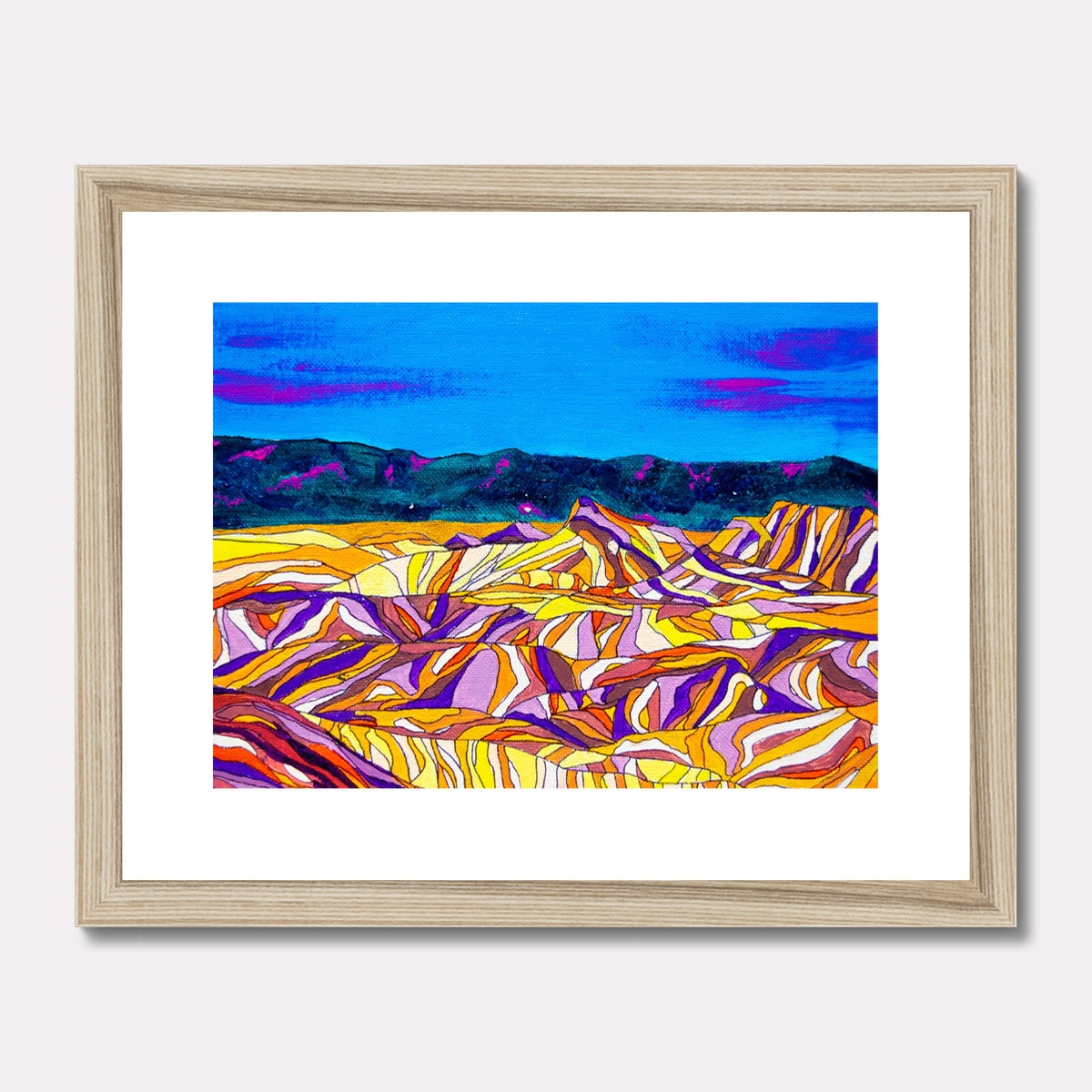 Desert Stripes Framed & Mounted Print