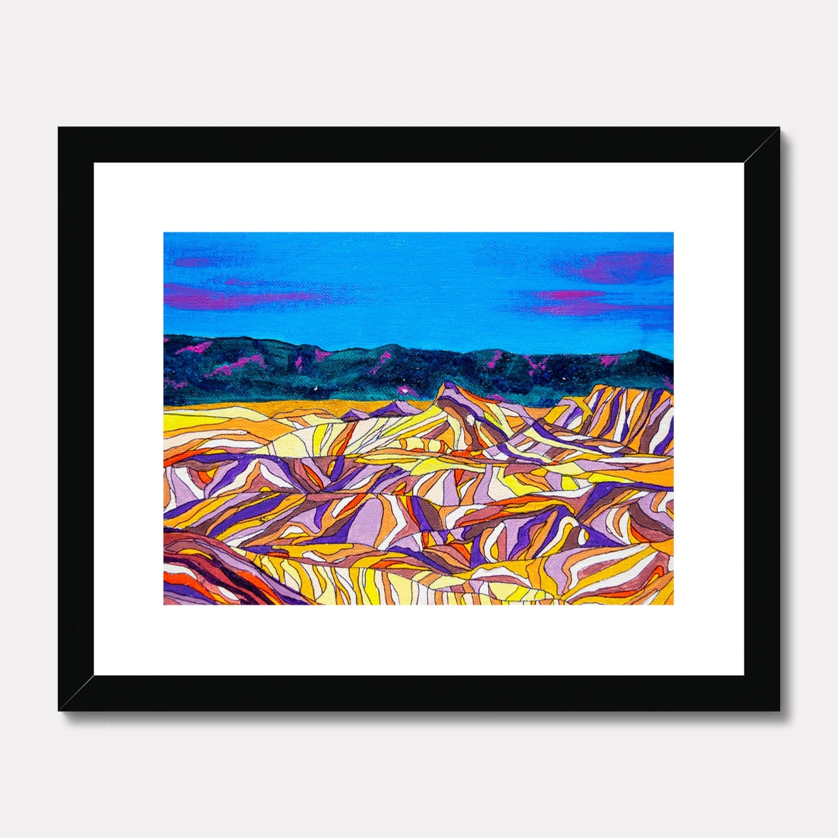 Desert Stripes Framed & Mounted Print