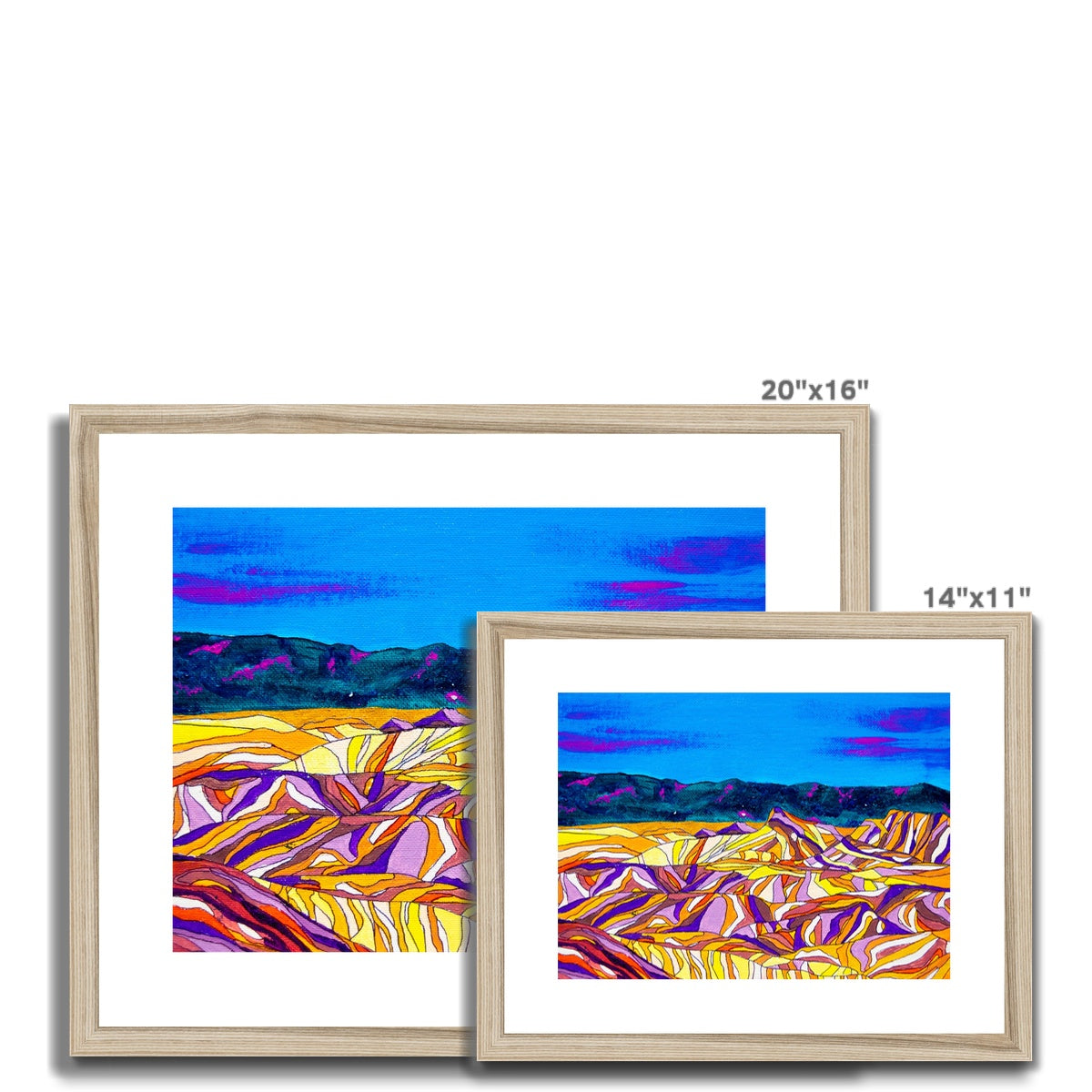 Desert Stripes Framed & Mounted Print