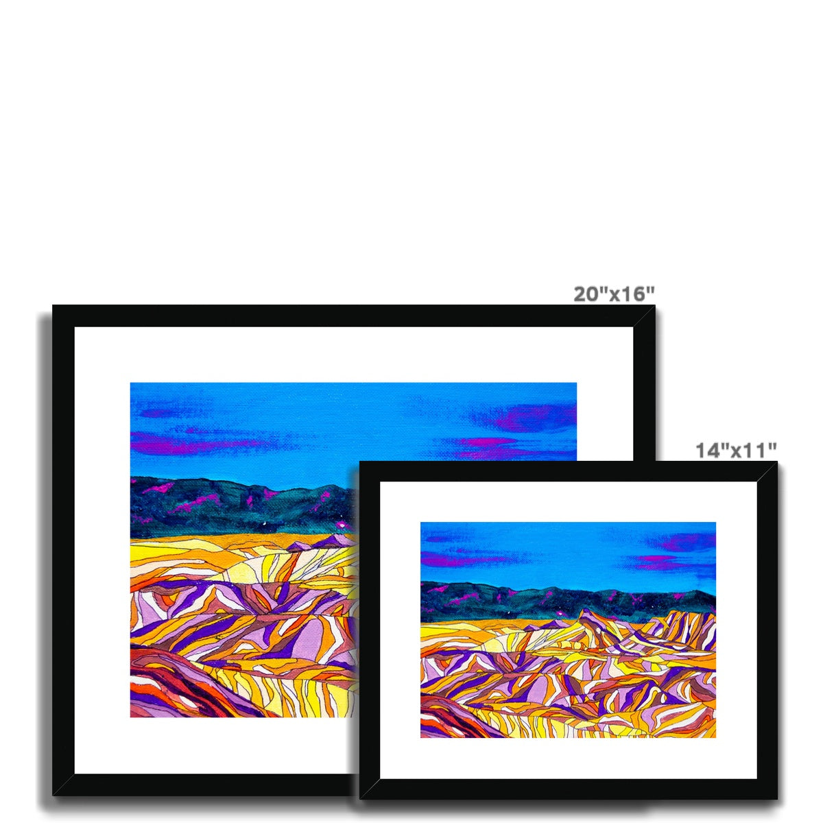 Desert Stripes Framed & Mounted Print