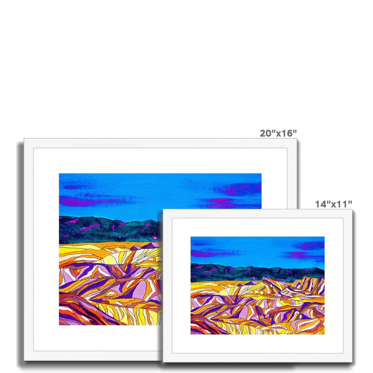 Desert Stripes Framed & Mounted Print