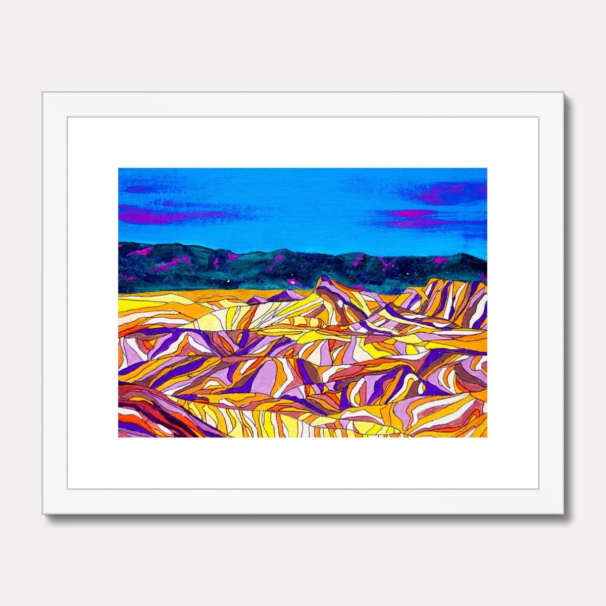 Desert Stripes Framed & Mounted Print