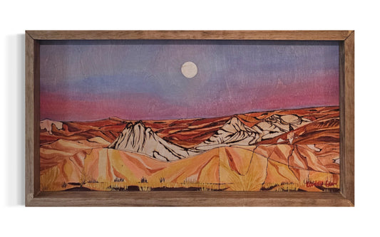 Under The Harvest Moon Original Wood Burn Painting