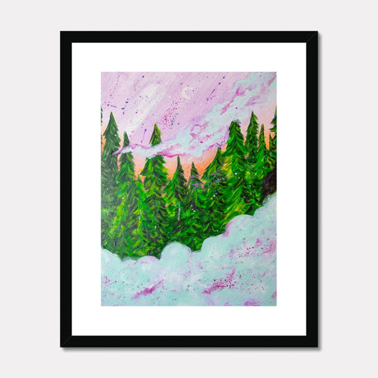 Forest Fog Framed & Mounted Print