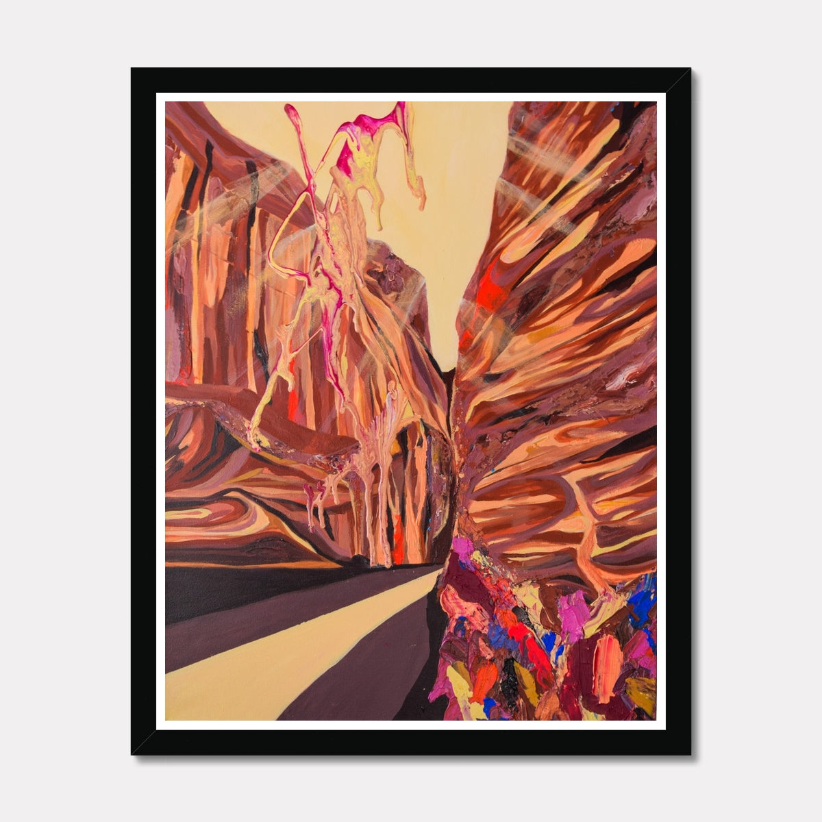 desert rocks of utah in colorful semi abstract painting