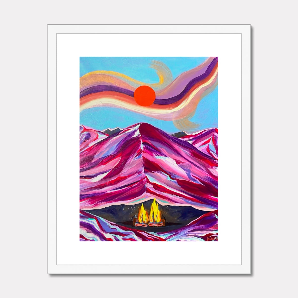 Sun Fire Framed & Mounted Print