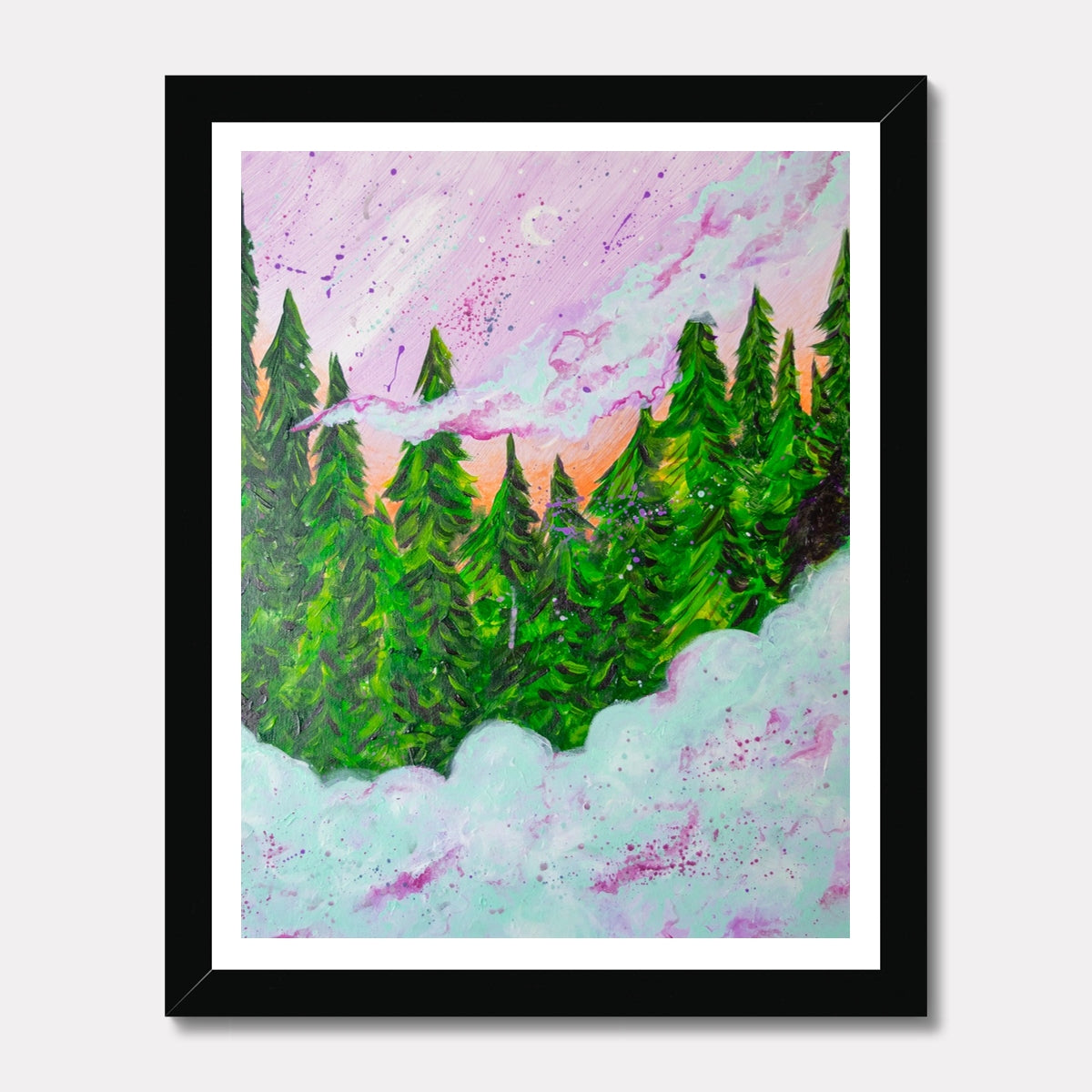 forest fog art print wall decor