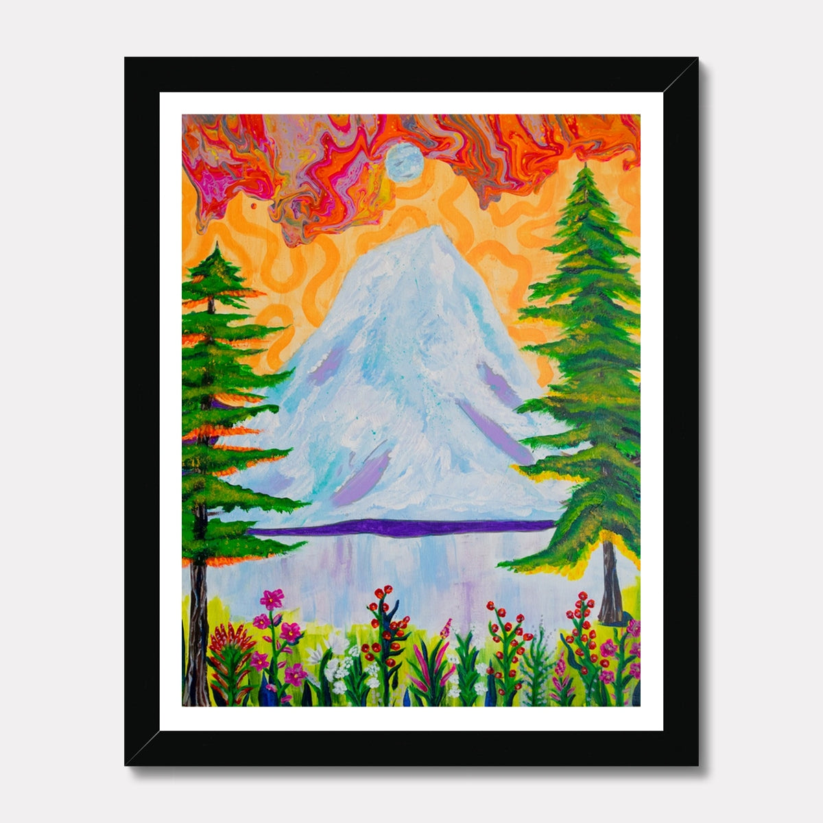 morning dew art print mountains wall art